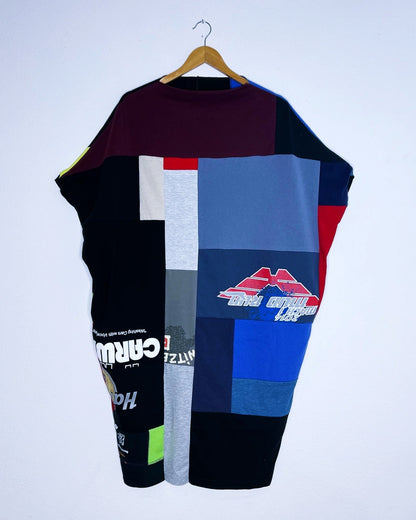 Founder's Originals Fly T-shirt Dress in Black & Tie Dyed (OS)