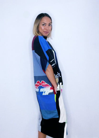 Founder's Originals Fly T-shirt Dress in Black & Tie Dyed (OS)