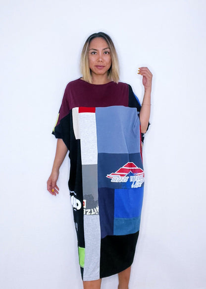 Founder's Originals Fly T-shirt Dress in Black & Tie Dyed (OS)