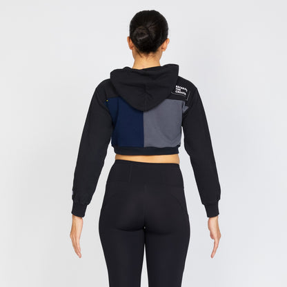 Crop Hoodie - Black/Midnight - S