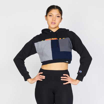 Crop Hoodie - Black/Midnight - S