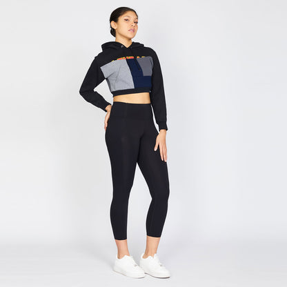 Crop Hoodie - Black/Midnight - S