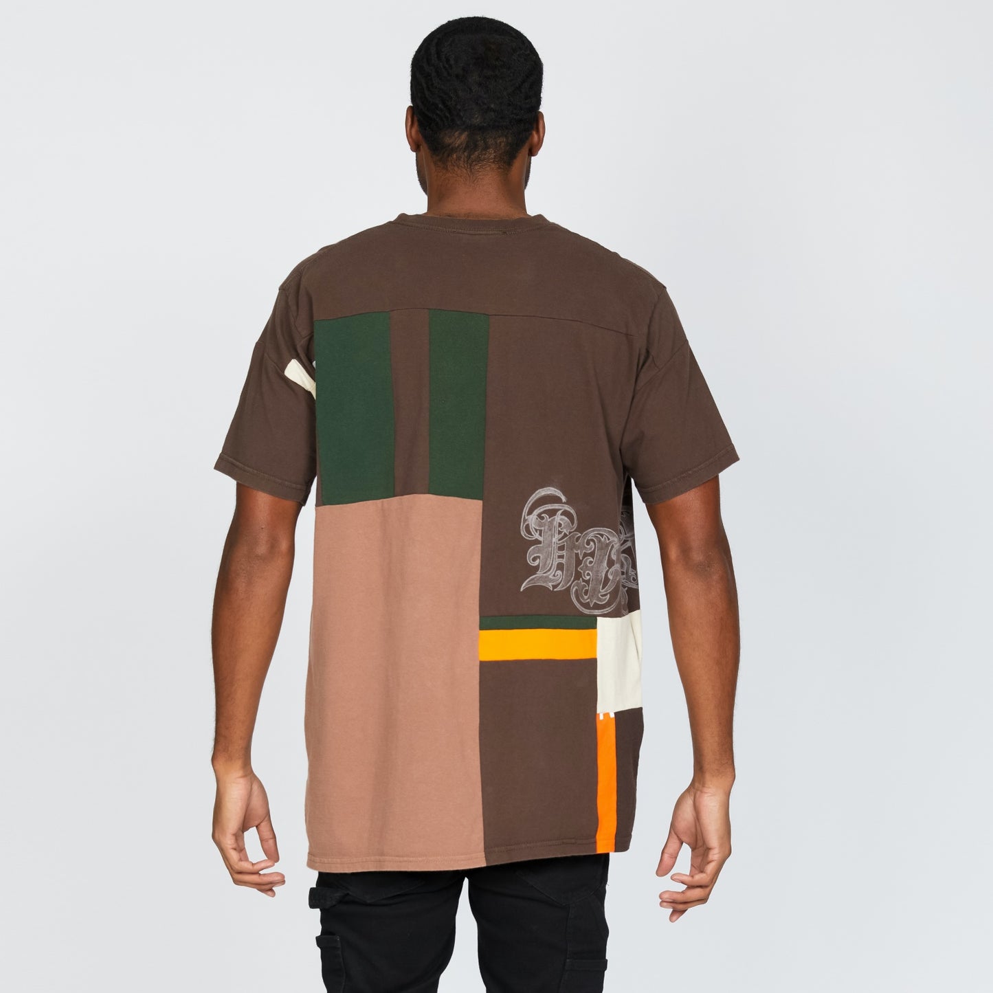 Reclaimed Oversize T-shirt with Pockets in Brown & Creme