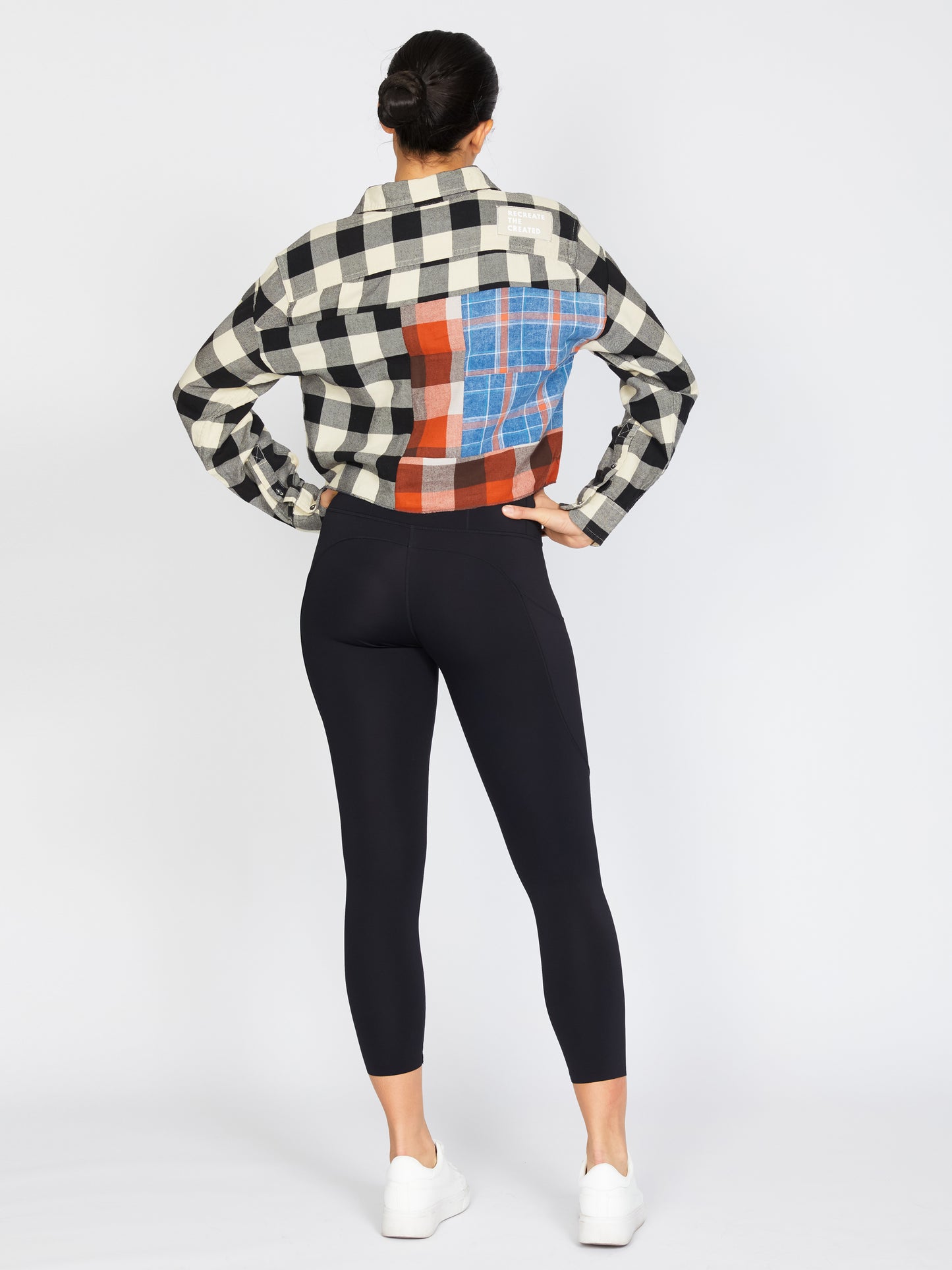 Crop Flannel in Zibra & Orange (L)