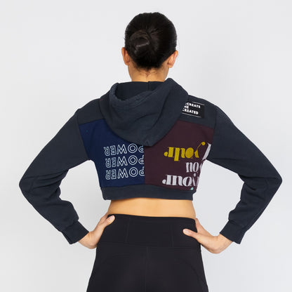 Crop Hoodie - Black/Dusk - S