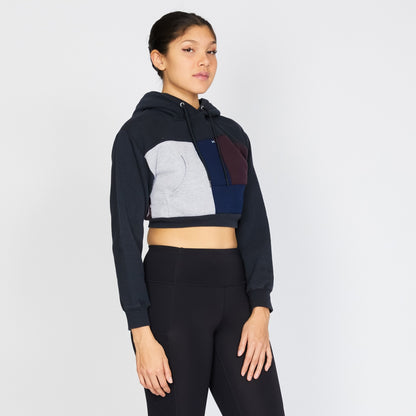 Crop Hoodie - Black/Dusk - S