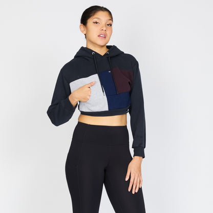 Crop Hoodie - Black/Dusk - S